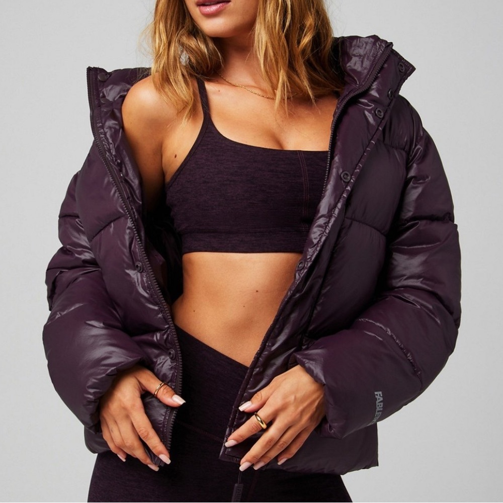 Fabletics NWT Purple Essential Puffer Jacket